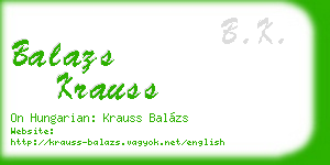 balazs krauss business card